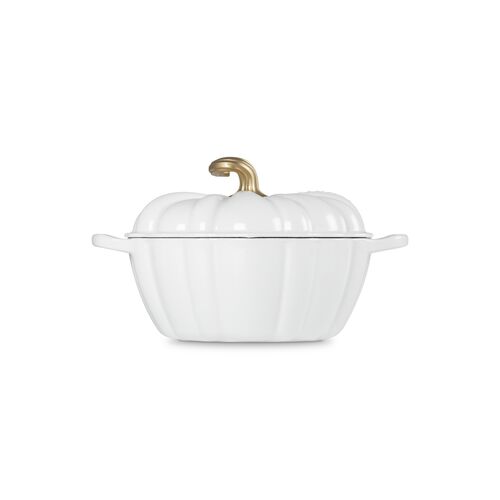 Le Creuset gietijzeren pompoen braad- stoofpan 24cm - wit