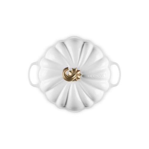 Le Creuset gietijzeren pompoen braad- stoofpan 24cm - wit