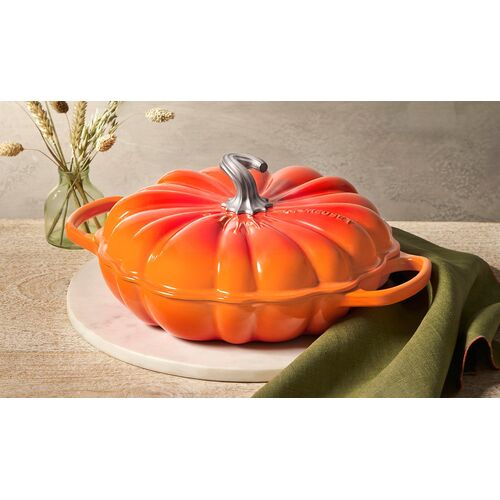 Le Creuset gietijzeren pompoen campagnard 28cm - oranjerood