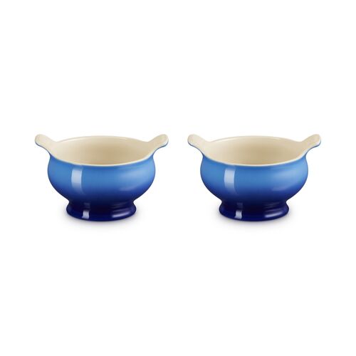 Le Creuset aardewerk set van 2 heritage soepkommen - 11 cm / 0.6 liter  - kersenrood