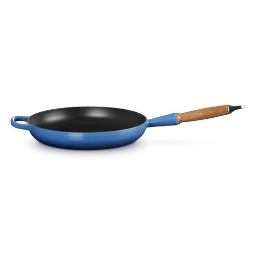 Le Creuset gietijzeren Signature koekenpan met houten handvat - 28 cm / 2.6 liter - bamboo [CLONE]