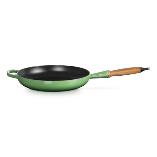 Le Creuset gietijzeren Signature koekenpan met houten handvat - 28 cm / 2.6 liter - caribbean blue [CLONE]