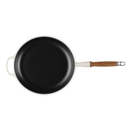 Le Creuset gietijzeren koekenpan met houten handvat - 28 cm / 2.6 liter - meringue