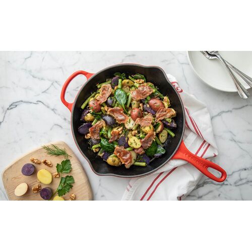Le Creuset ronde gietijzeren skillet - 23 cm - kersenrood