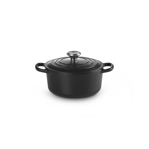 Le Creuset gietijzeren ronde braadpan 18 cm / 1.8 liter - mat zwart