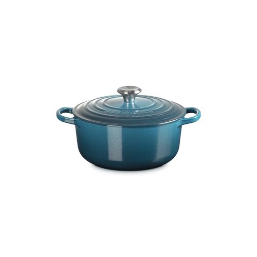 Le Creuset gietijzeren ronde braadpan 20 cm / 2.4 liter - deep teal