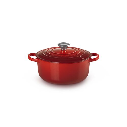 Le Creuset gietijzeren ronde braadpan 20 cm / 2.4 liter - kersenrood