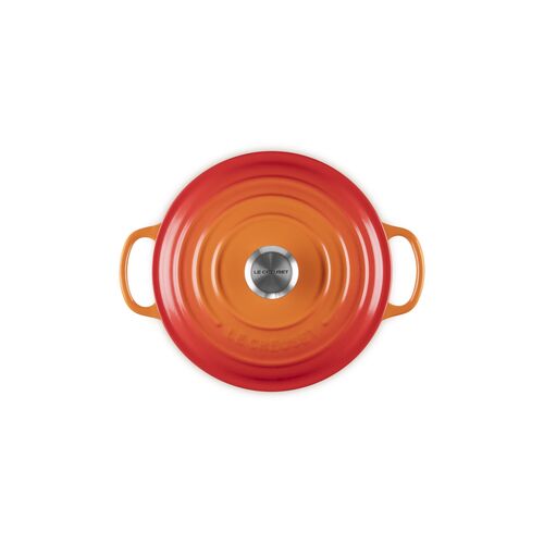 Le Creuset gietijzeren ronde braadpan 20 cm / 2.4 liter - oranjerood