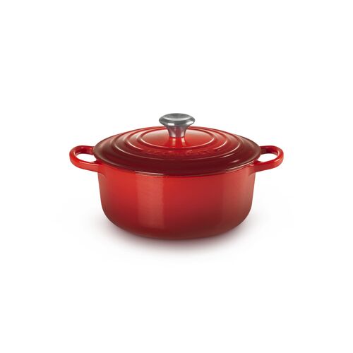 Le Creuset gietijzeren ronde braadpan 22 cm / 3.3 liter - kersenrood