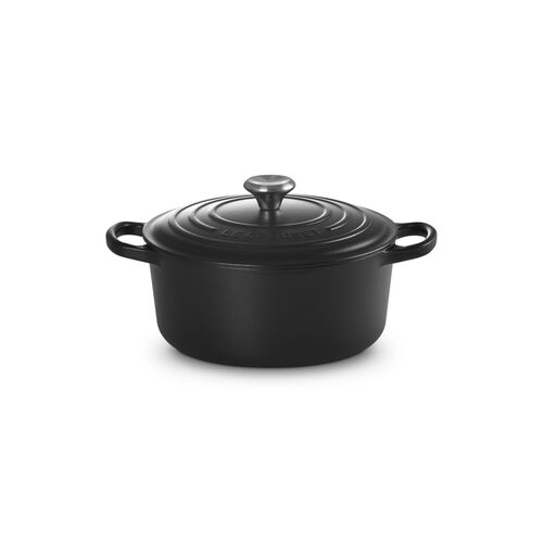 Le Creuset gietijzeren ronde braadpan 22 cm / 3.3 liter - mat zwart