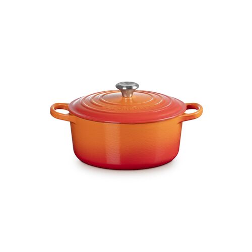 Le Creuset gietijzeren ronde braadpan 22 cm / 3.3 liter - oranjerood