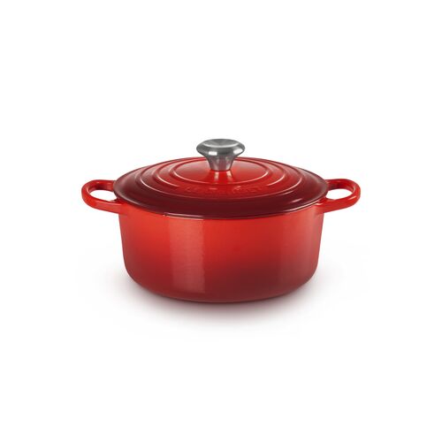 Le Creuset gietijzeren ronde braadpan 24 cm / 4.2 liter - kersenrood