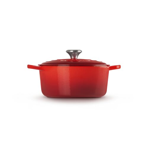Le Creuset gietijzeren ronde braadpan 24 cm / 4.2 liter - kersenrood