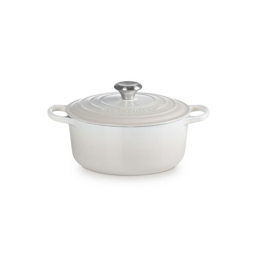 Le Creuset gietijzeren ronde braadpan 24 cm / 4.2 liter - meringue