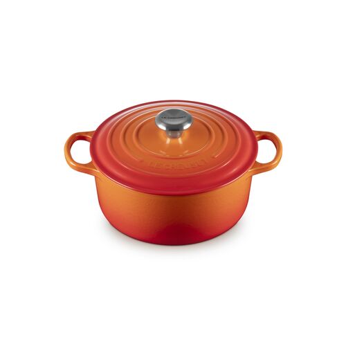 Le Creuset gietijzeren ronde braadpan 24 cm / 4.2 liter - oranjerood