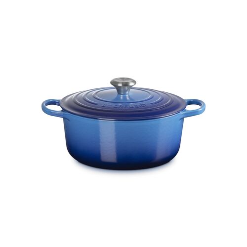 Le Creuset gietijzeren ronde braadpan 26 cm / 5.3 liter - azure