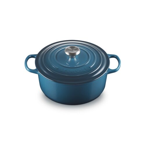 Le Creuset gietijzeren ronde braadpan 26 cm / 5.3 liter - deep teal