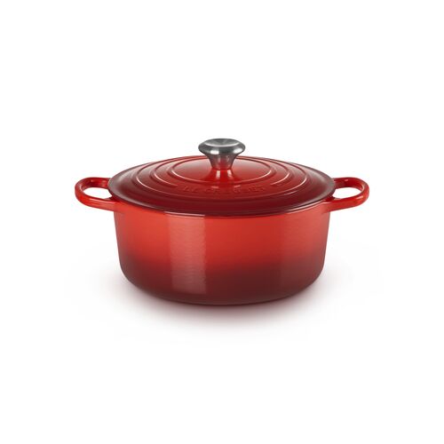 Le Creuset gietijzeren ronde braadpan 26 cm / 5.3 liter - kersenrood