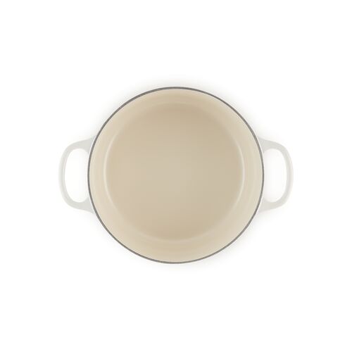 Le Creuset gietijzeren ronde braadpan 26 cm / 5.3 liter - meringue