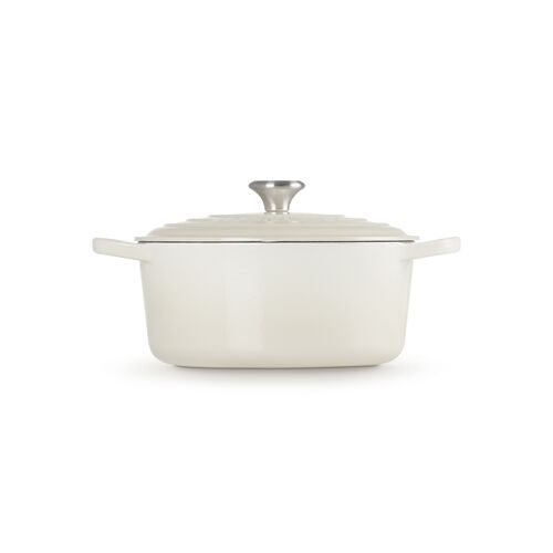 Le Creuset gietijzeren ronde braadpan 26 cm / 5.3 liter - meringue