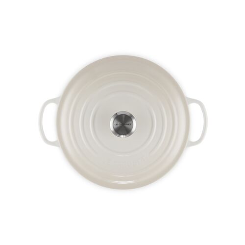 Le Creuset gietijzeren ronde braadpan 28 cm / 6.7 liter - meringue